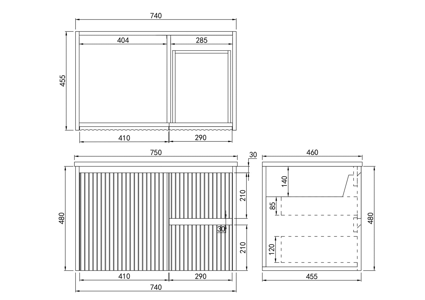 Wall Hung PVC Cabinet with Soft closing door
