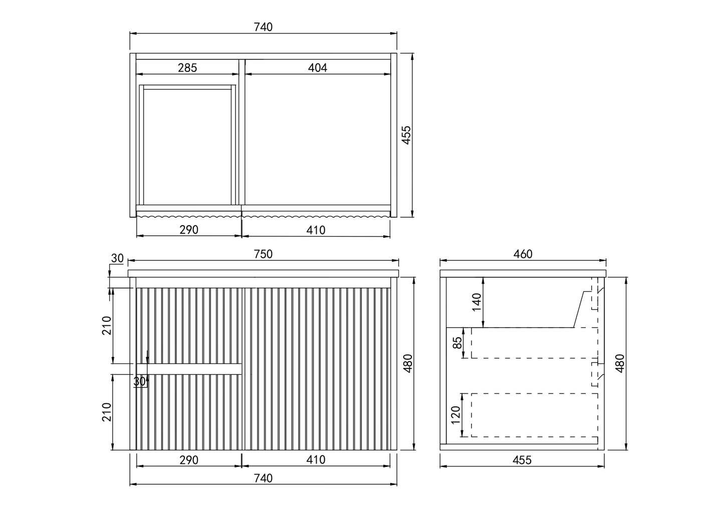Wall Hung PVC Cabinet with Soft closing door