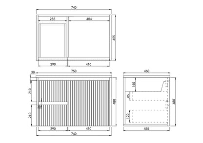 Wall Hung PVC Cabinet with Soft closing door