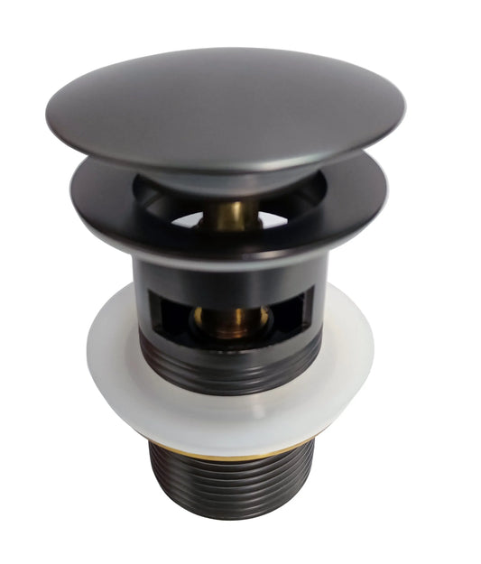 Brass Pop Up Waste Mushroom Top Gun Metal