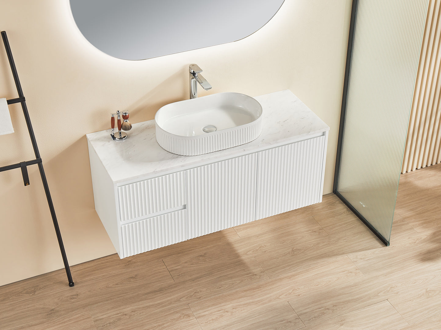 Wall Hung PVC Cabinet with Soft closing door