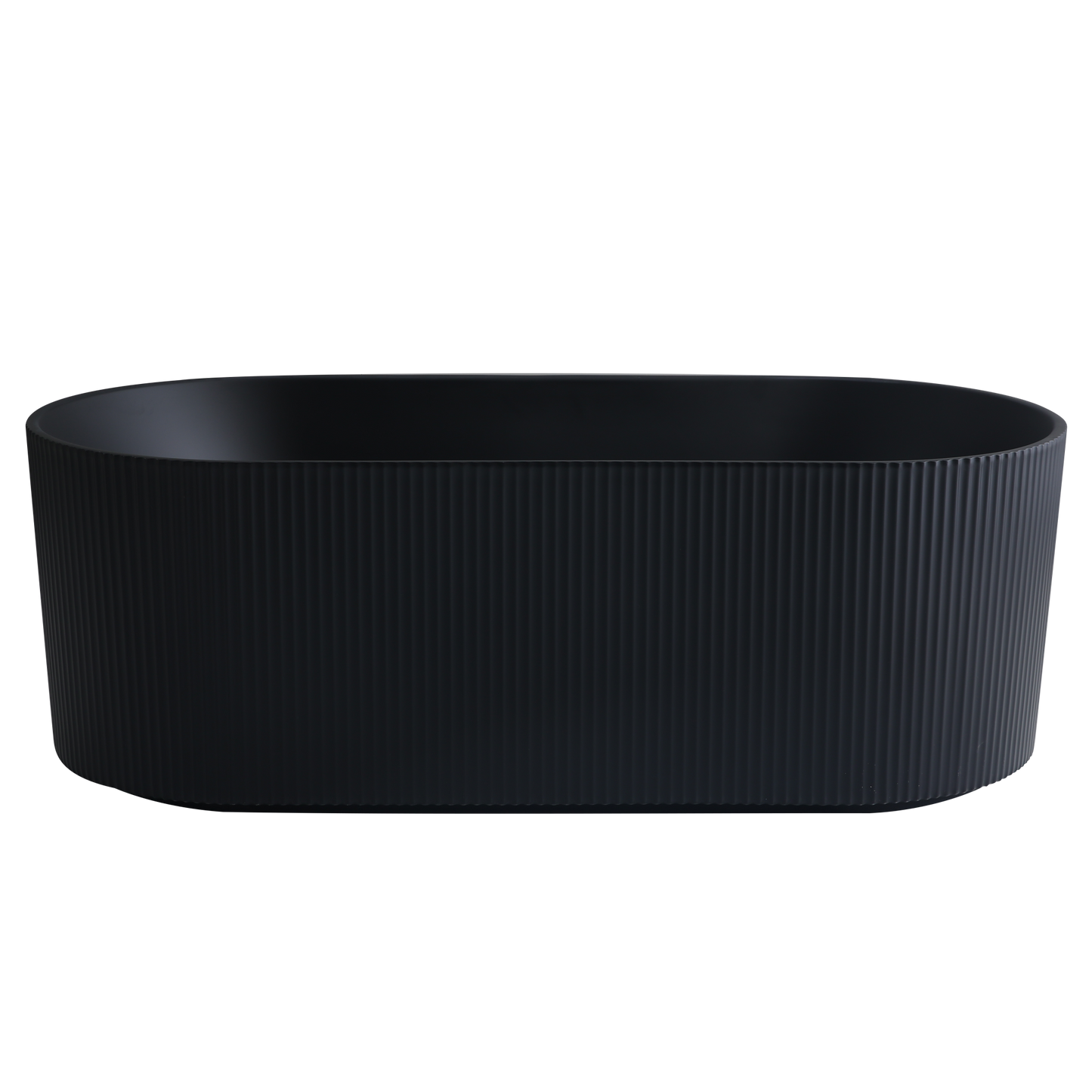 Verona Fluted Oval Freestanding Bathtub Matte Black