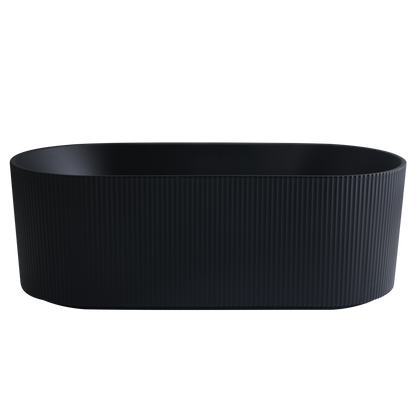 Verona Fluted Oval Freestanding Bathtub Matte Black