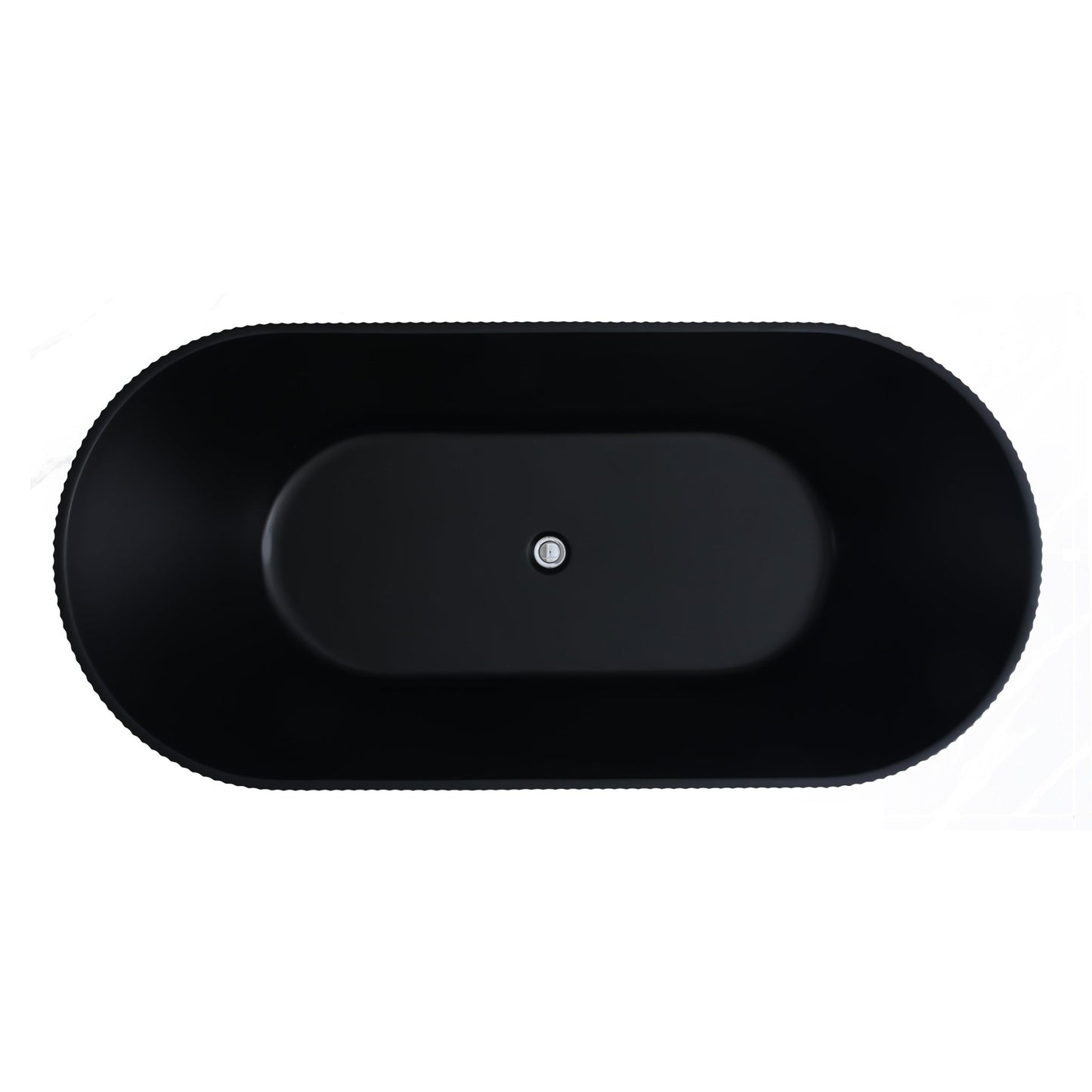 Verona Fluted Oval Freestanding Bathtub Matte Black