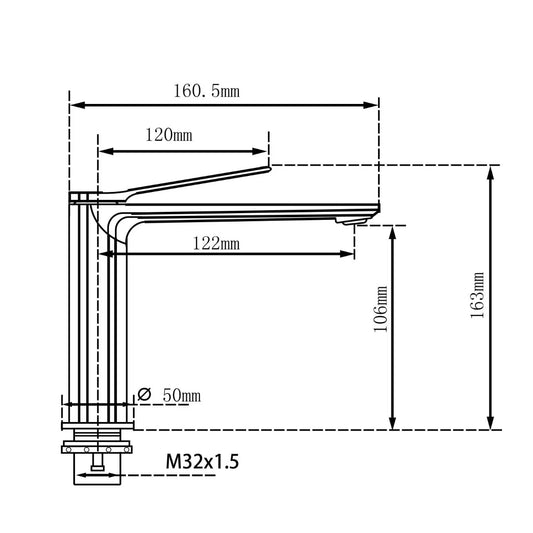 Auri Brushed Nickel Short Basin Mixer