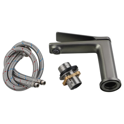 Auri Brushed Gunmetal Short Basin Mixer