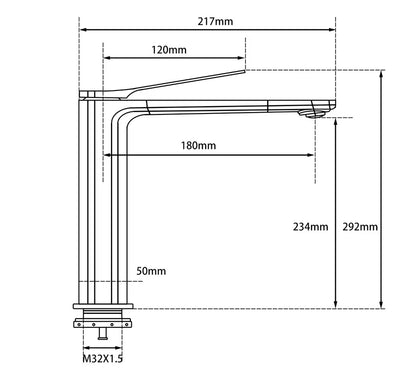 Auri Chrome Tall Basin Mixer