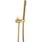 Round Brushed Brass Shower Rail with Hand held Shower