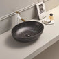 Matte Black Marble Oval Basin