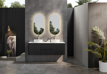 Matte Black Wall Hung PVC Cabinet with Soft closing door