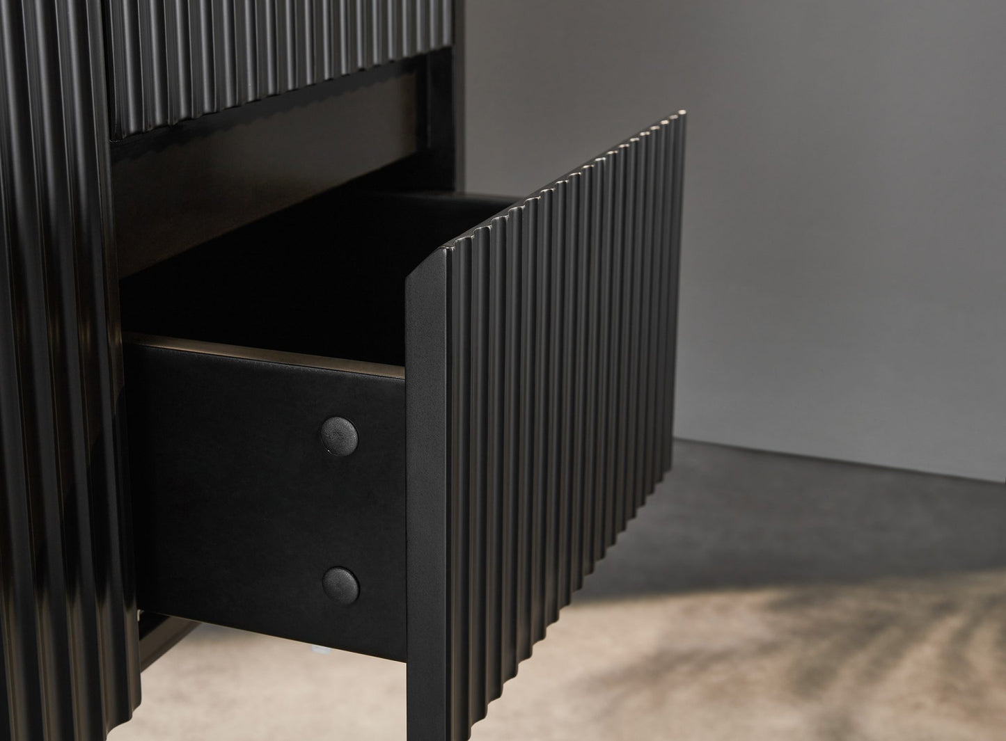 Matte Black Wall Hung PVC Cabinet with Soft closing door