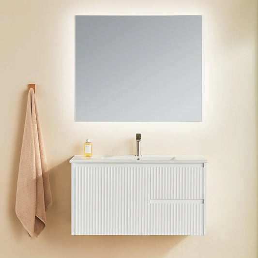 ND-VN0009 -Wall Hung PVC Cabinet 900mm (Matte White)