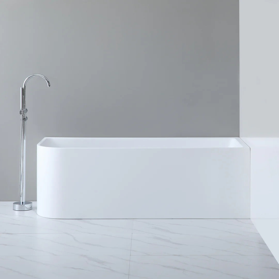 ND-BT0004 Corner Freestanding Bathtub Right Corner Back to Wall Gloss White - 1500 x 730 x 580mm