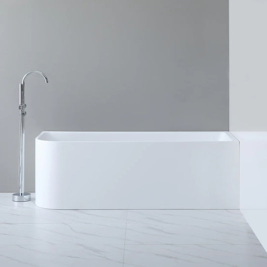 ND-BT0006 Corner Freestanding Bathtub Right Corner Back to Wall Gloss White - 1690x730x580mm