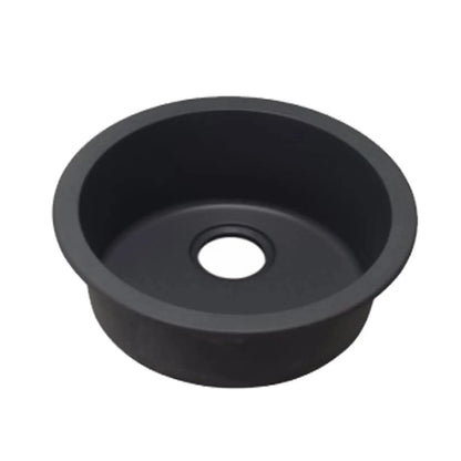 Round Black Granite Quartz Stone Kitchen Sink
