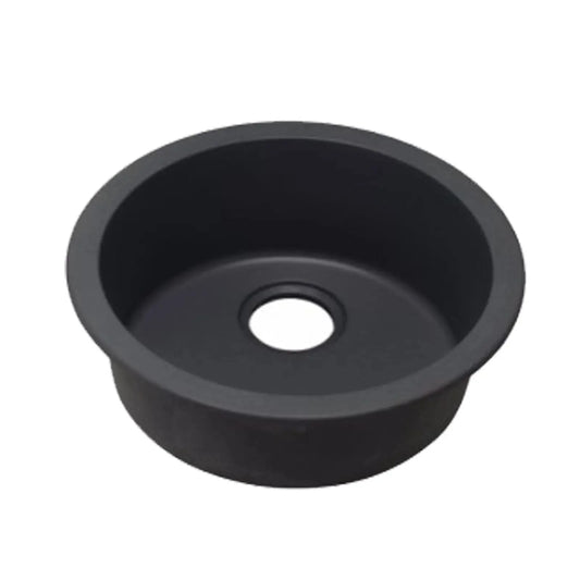 Round Black Granite Quartz Stone Kitchen Sink