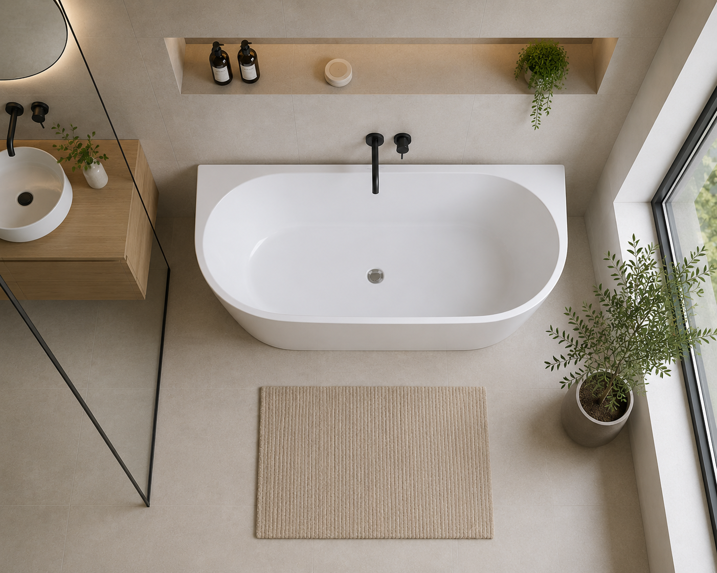 Halo Back to Wall Bathtub