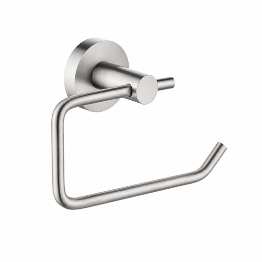 Round Brushed Nickel Toilet Paper Roll Holder