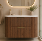 Wall-Hung PVC fluted Curved Cabinet