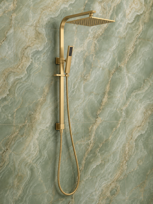 ND-SS0005-10'' Square Brushed Yellow Gold Shower Station