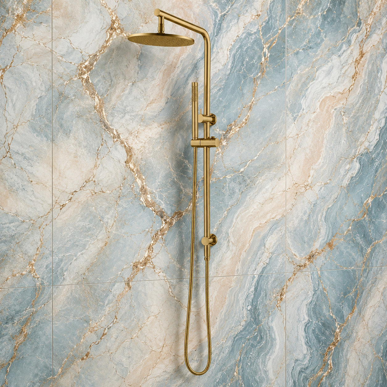 ND-SS0006- 10'' Round Brushed Yellow Gold Shower Station