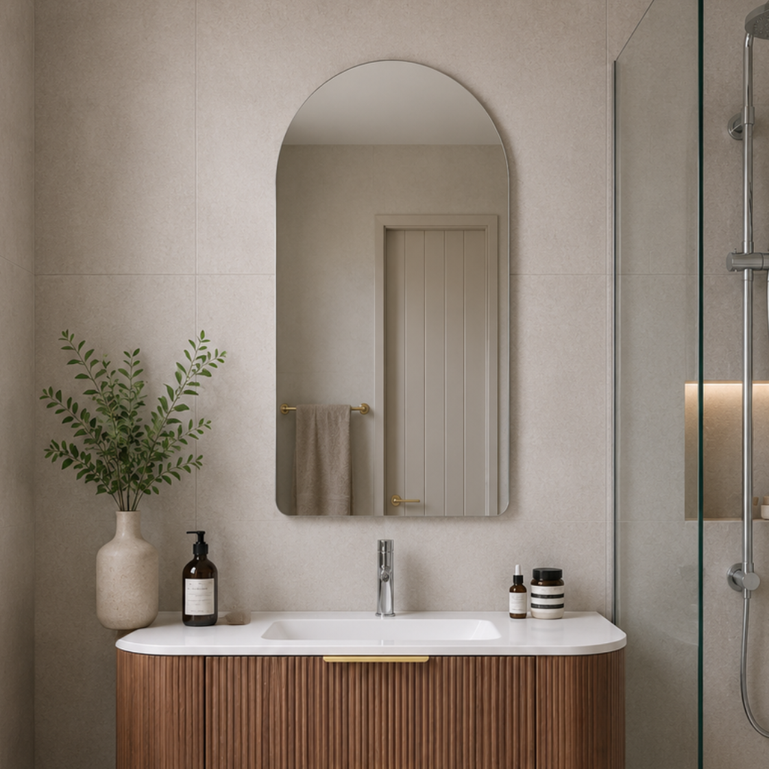 Arch Mirror Pencil Edge 600x900mm