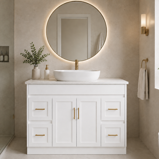 White Shaker Freestanding vanity 1200mm