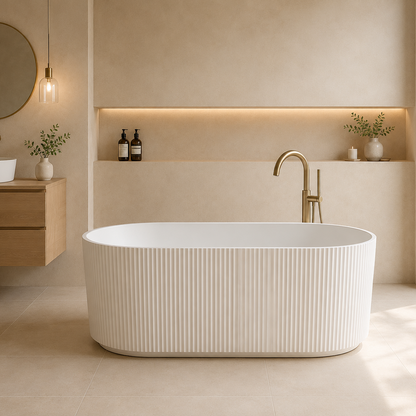 Verona Fluted Oval Freestanding Bathtub