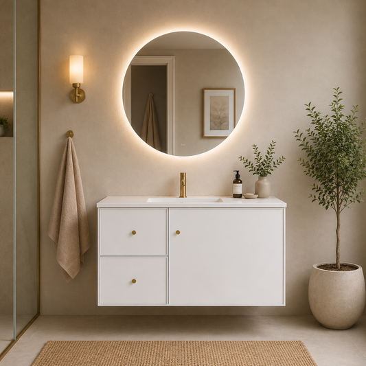 Miami White Wall Hung PVC Cabinet