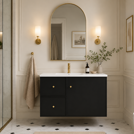 Miami Black Wall Hung PVC Cabinet