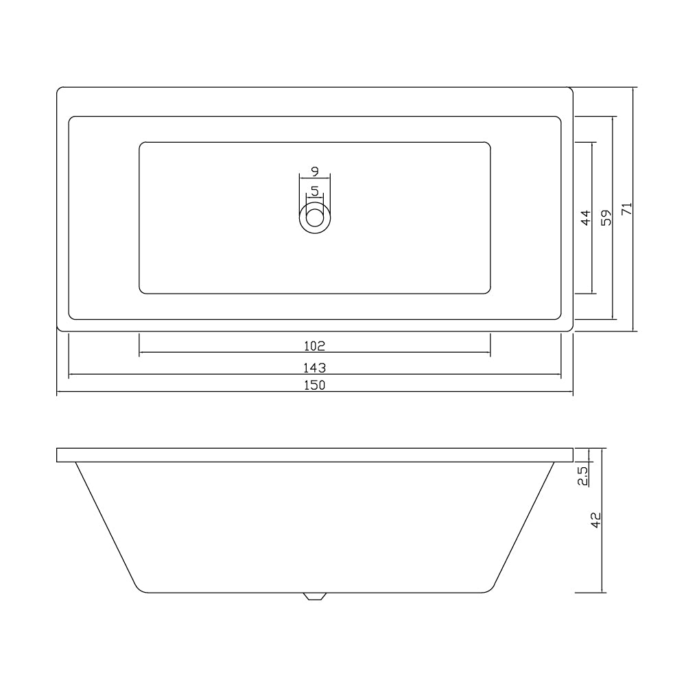 Aria Freestanding Bathtub/Drop In Bathtub