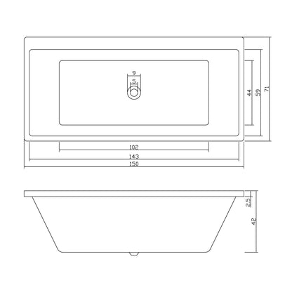 Aria Freestanding Bathtub/Drop In Bathtub