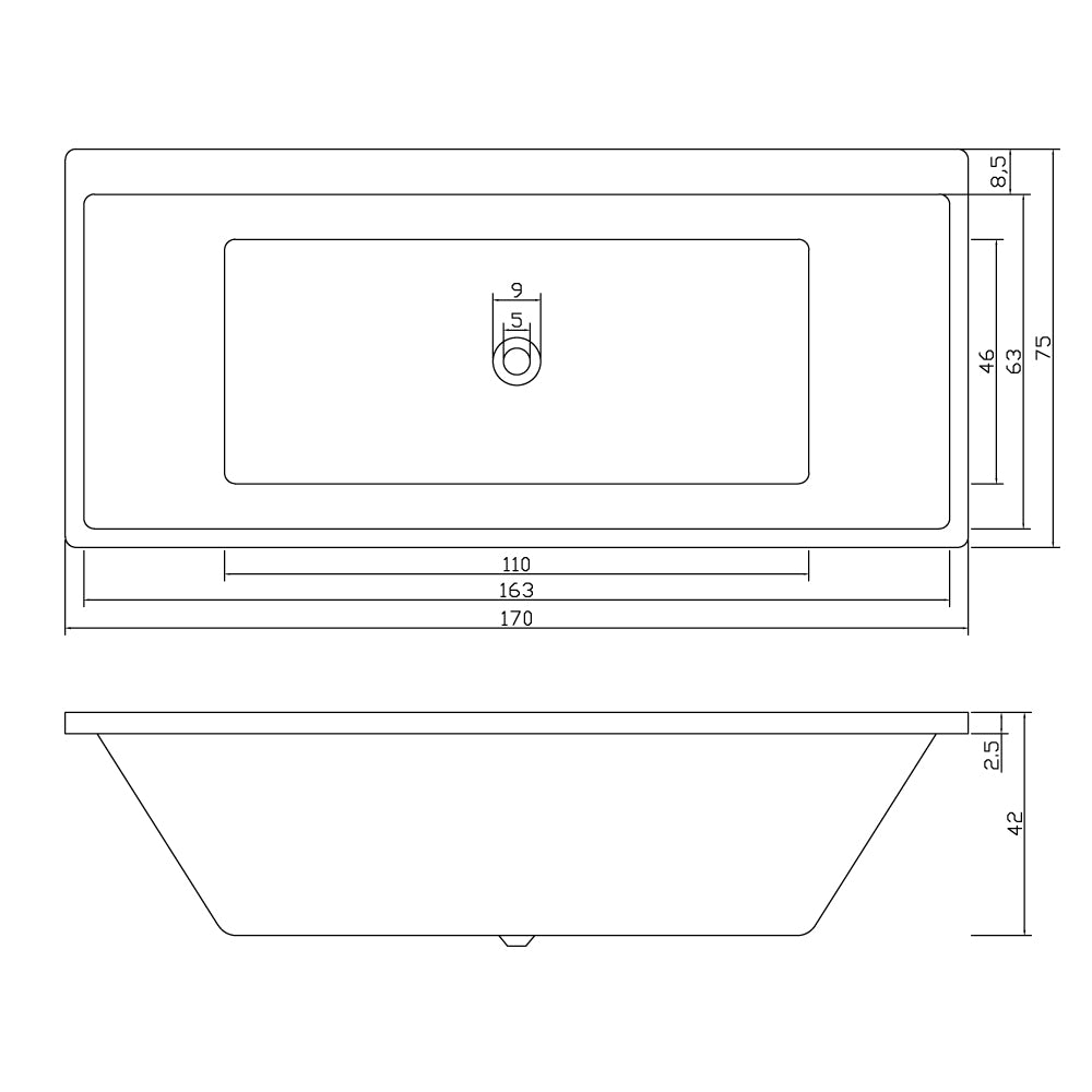 Aria Freestanding Bathtub/Drop In Bathtub