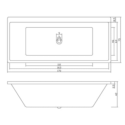 Aria Freestanding Bathtub/Drop In Bathtub
