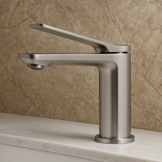 Auri Brushed Nickel Short Basin Mixer