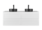 Matte White Wall Hung PVC Cabinet With Soft closing drawers