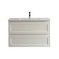 Matte White Wall Hung PVC Cabinet With Soft closing drawers