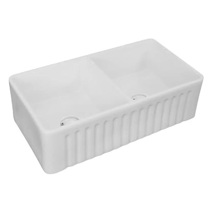 Ceramic Double Bowl Kitchen Sink 845mm
