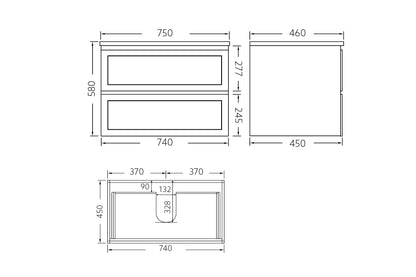 Matte White Wall Hung PVC Cabinet With Soft closing drawers
