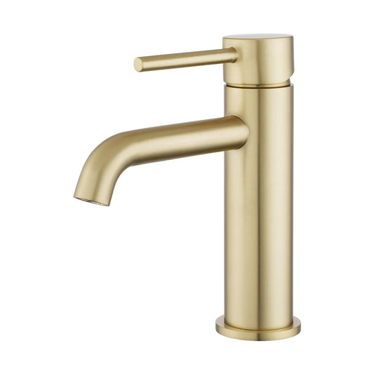 Luma PIN Series Light Brushed Brass Basin Mixer