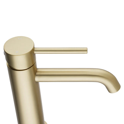 Luma PIN Series Light Brushed Brass Basin Mixer