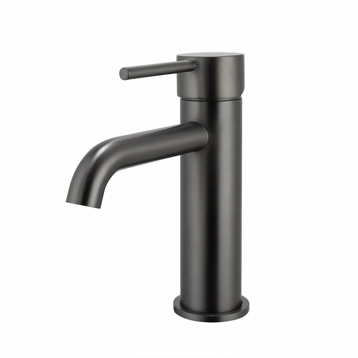 Luma PIN Series Round Brushed Gun Metal Grey Basin Mixer