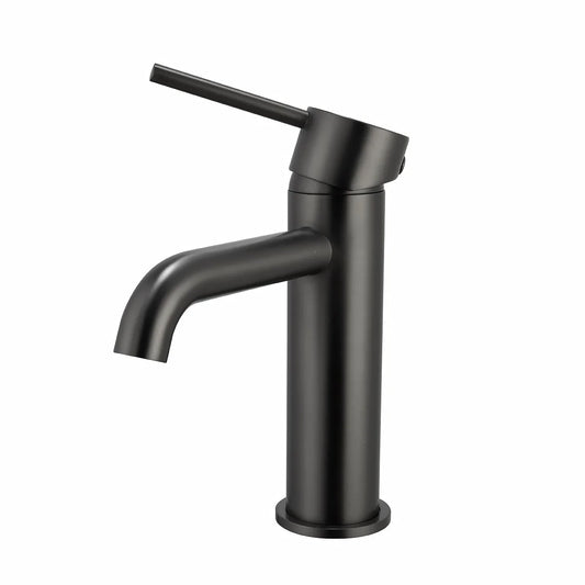 Luma PIN Series Round Brushed Gun Metal Grey Basin Mixer