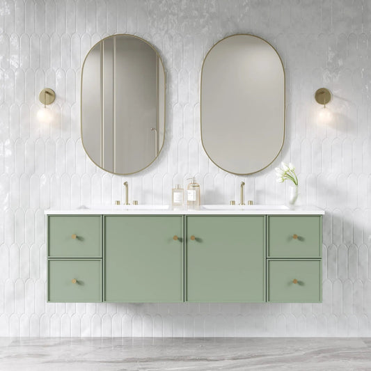 Miami Green Wall Hung PVC Cabinet
