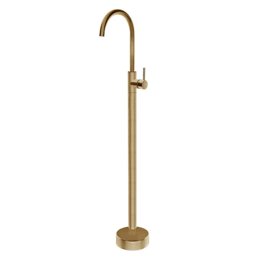 Orico Round Brushed Yellow Gold Solid Brass Freestanding Mixer