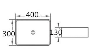 Gloss White Rectangle Above Counter