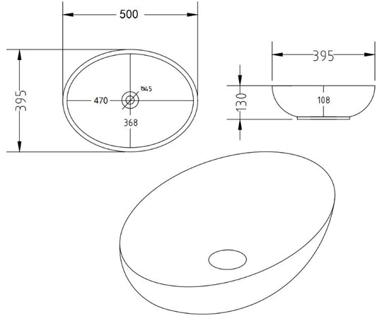 Matte Black Fine Ceramic Basin