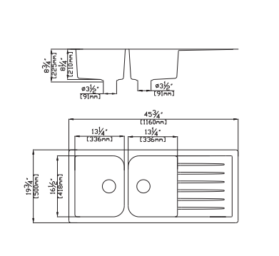 White Granite Quartz Stone Kitchen Sink with Drainboard