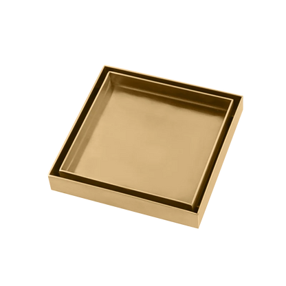 Brushed Yellow Gold Shower Grate Floor Waste Drain