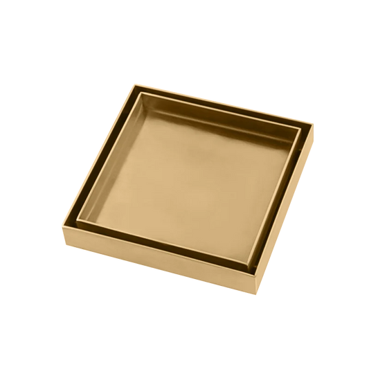 Brushed Yellow Gold Shower Grate Floor Waste Drain